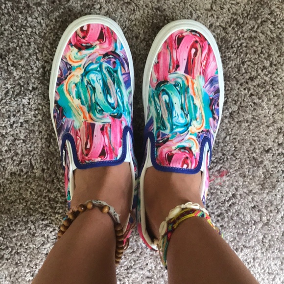 Colorful, customized vans. Size 9.5 womens - Picture 2 of 3